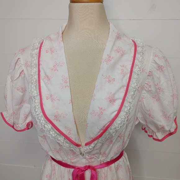 Vintage Cotton Blend Maxi Nightgown Size L - Picture 3 of 11